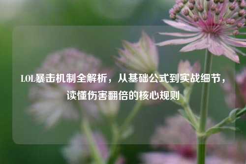 LOL暴击机制全解析,从基础公式到实战细节,读懂伤害翻倍的核心规则