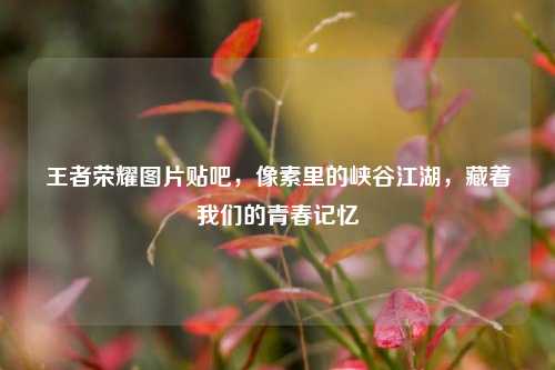 王者荣耀图片贴吧,像素里的峡谷江湖,藏着我们的青春记忆