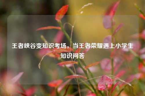 王者峡谷变知识考场,当王者荣耀遇上小学生知识问答