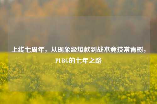 上线七周年,从现象级爆款到战术竞技常青树,PUBG的七年之路