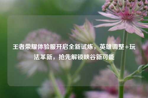 王者荣耀体验服开启全新试炼,英雄调整+玩法革新,抢先解锁峡谷新可能