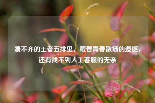 凑不齐的王者五排里,藏着青春散场的遗憾,还有找不到人工 的无奈