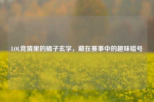 LOL竞猜里的橘子玄学,藏在赛事中的趣味暗号
