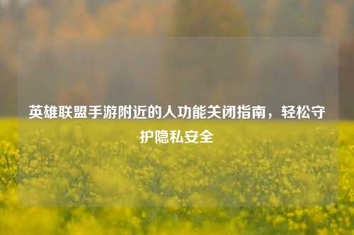 英雄联盟手游附近的人功能关闭指南,轻松守护隐私安全
