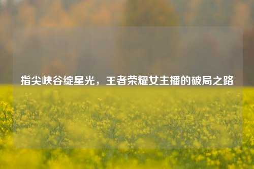 指尖峡谷绽星光,王者荣耀女主播的破局之路