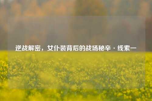 逆战解密,女仆装背后的战场秘辛·线索一