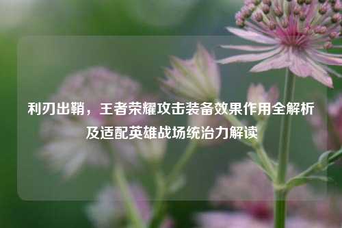 利刃出鞘,王者荣耀攻击装备效果作用全解析及适配英雄战场统治力解读