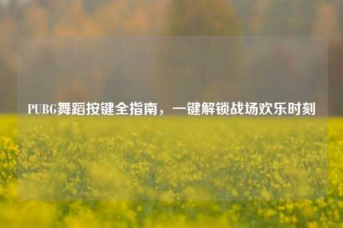 PUBG舞蹈按键全指南,一键解锁战场欢乐时刻