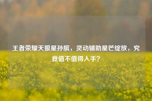 王者荣耀天狼星孙膑,灵动辅助星芒绽放,究竟值不值得入手?