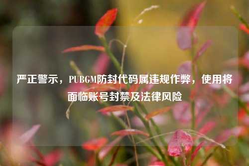 严正警示,PUBGM防封代码属违规作弊,使用将面临账号封禁及法律风险
