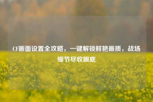 CF画面设置全攻略,一键解锁鲜艳画质,战场细节尽收眼底