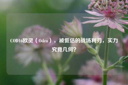 COD16欧灵(Oden),被低估的战场利刃,实力究竟几何?
