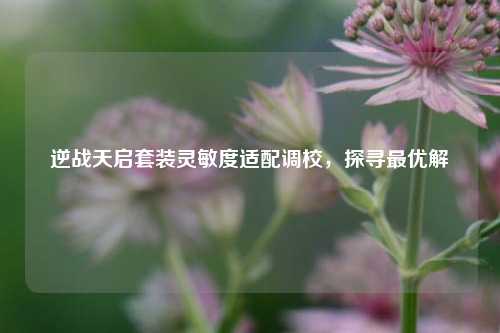 逆战天启套装灵敏度适配调校,探寻更优解