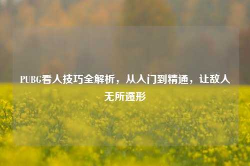 PUBG看人技巧全解析,从入门到精通,让敌人无所遁形