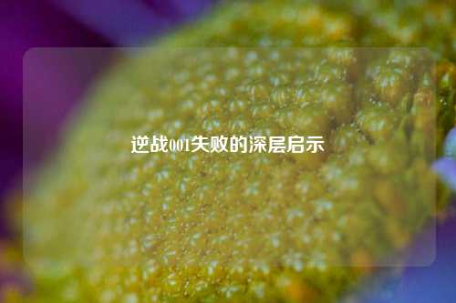 逆战001失败的深层启示