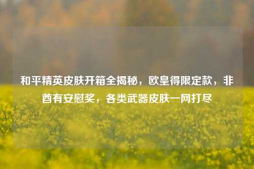 和平精英皮肤开箱全揭秘,欧皇得限定款,非酋有安慰奖,各类武器皮肤一网打尽
