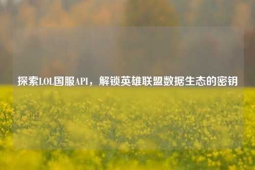 探索LOL国服API,解锁英雄联盟数据生态的密钥