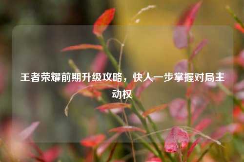 王者荣耀前期升级攻略,快人一步掌握对局主动权