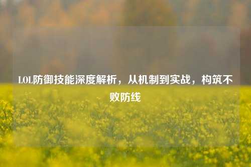 LOL防御技能深度解析,从机制到实战,构筑不败防线