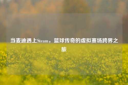 当麦迪遇上Steam,篮球传奇的虚拟赛场跨界之旅