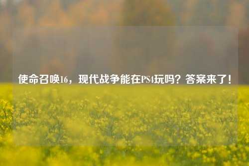 使命召唤16,现代战争能在PS4玩吗?答案来了!