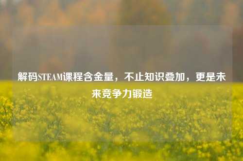 解码STEAM课程含金量,不止知识叠加,更是未来竞争力锻造