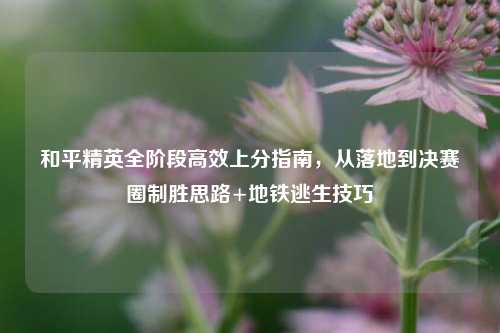 和平精英全阶段高效上分指南,从落地到决赛圈制胜思路+地铁逃生技巧