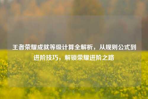 王者荣耀成就等级计算全解析,从规则公式到进阶技巧,解锁荣耀进阶之路