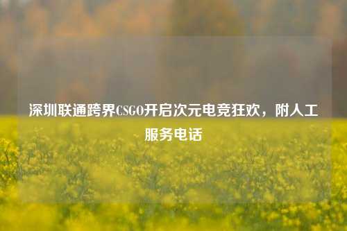 深圳联通跨界CSGO开启次元电竞狂欢,附人工服务