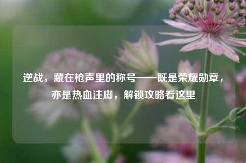 逆战,藏在枪声里的称号——既是荣耀勋章,亦是热血注脚,解锁攻略看这里