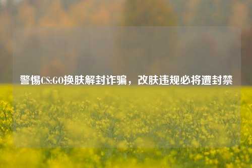 警惕CS:GO换肤解封诈骗,改肤违规必将遭封禁