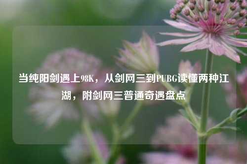 当纯阳剑遇上98K,从剑网三到PUBG读懂两种江湖,附剑网三普通奇遇盘点