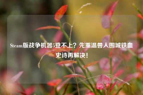 Steam版战争机器5登不上?先重温兽人围城铁血史诗再解决!